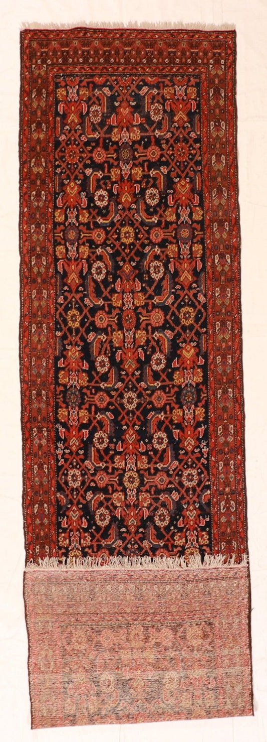 Runner - Malayer Antique/Wool Geometric Rectangle - Hand Knotted Rug