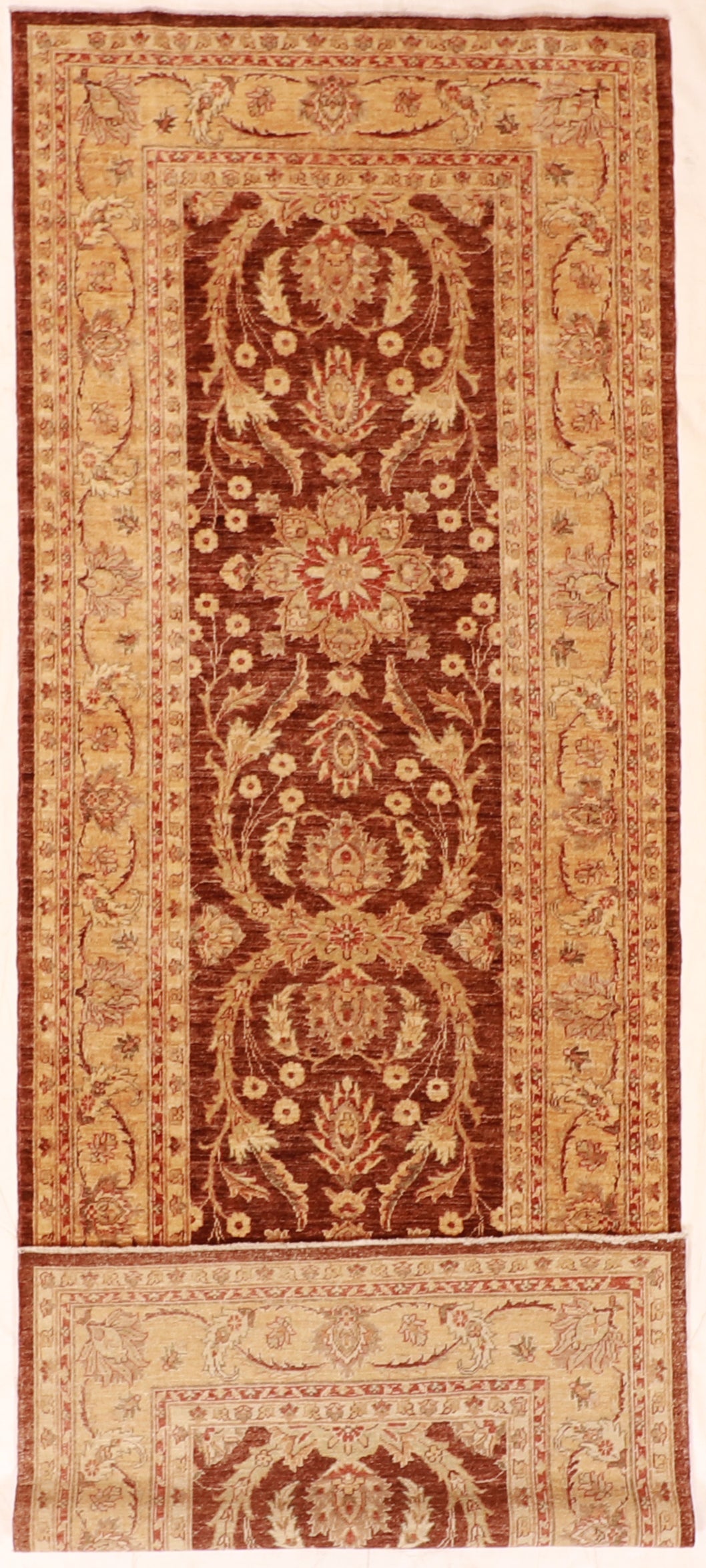 4.3 x 11.11 Wide Runner - Sultan Abad Wool All Over Rectangle - Hand Knotted Rug — 55434