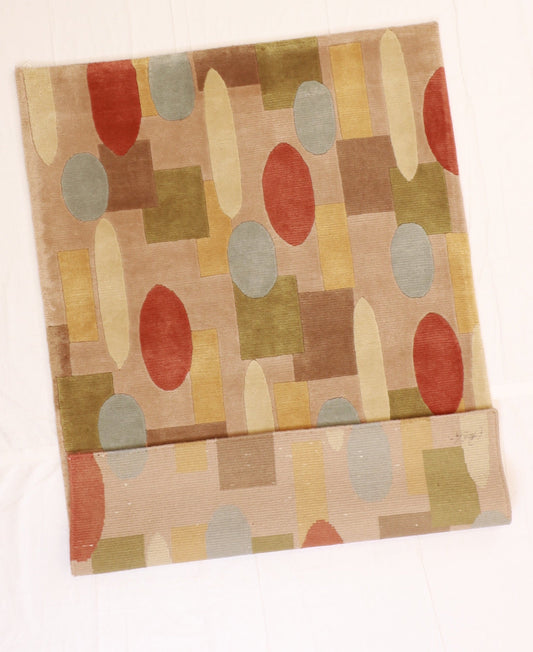 4x6 - Modern Fine/Wool All Over Rectangle - Hand Knotted Rug — 55616