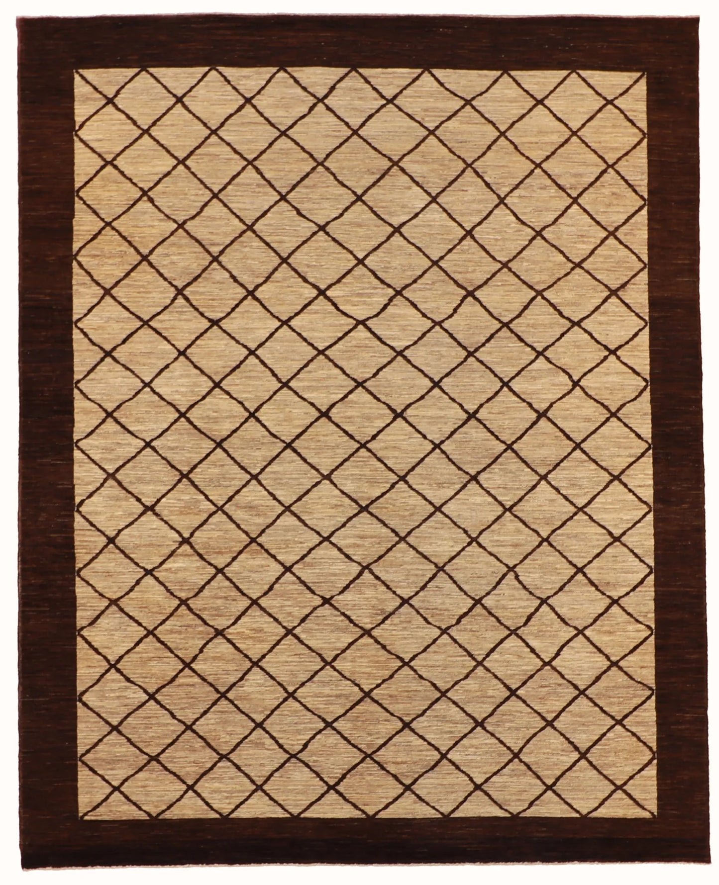 W 8 - L 9.1 - Modern Wool Contemporary Rectangle - Finest Hand-Knotted Quality Wool - 55764