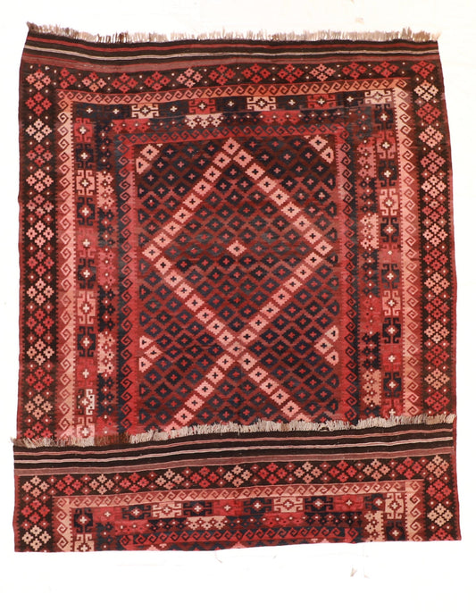 9x12 - Kilim Wool Geometric Rectangle - Hand Knotted Rug