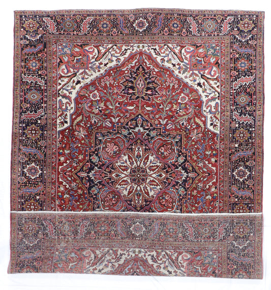 9x12 - Heriz Fine/Wool Geometric Rectangle - Hand Knotted Rug