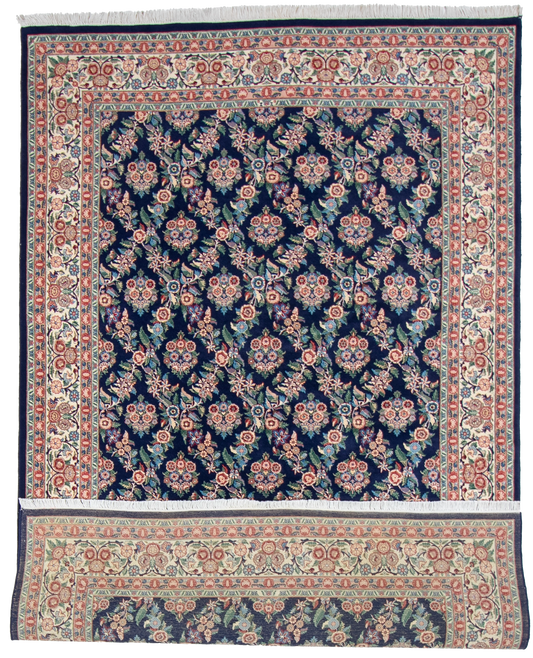 W 6 L 9.3 Golfrangie Silk And Wool Blend Hand-Woven Floral Design - 56950