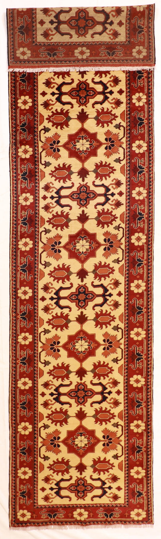 Wide Runner - Malayer Antique/Wool All Over Rectangle - Hand Knotted Rug — 57068