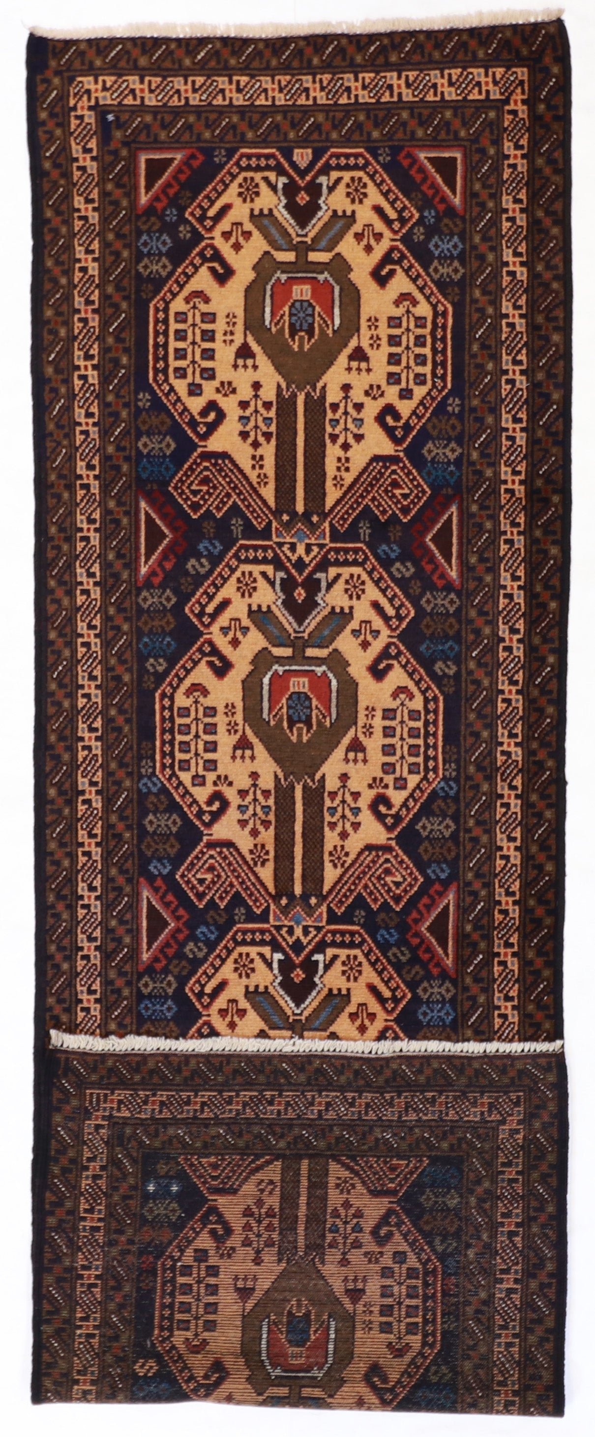 2.9 x 9.6 Runner - Baluch Fine Geometric Rectangle - Hand Knotted Rug