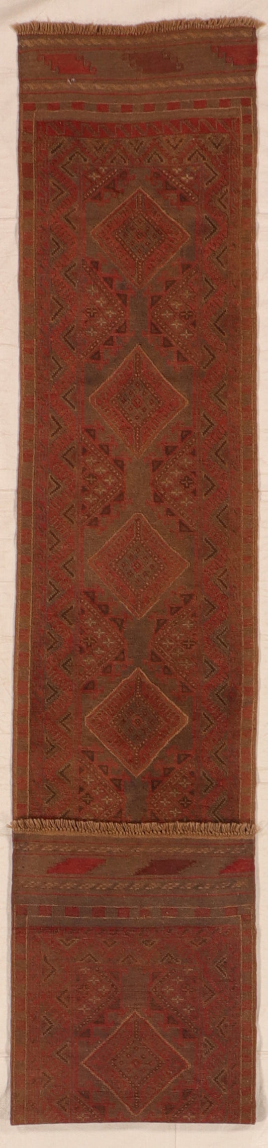 Runner - Baluch Fine Geometric Rectangle - Hand Knottet Rug — 57131