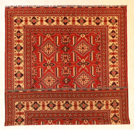 W 9.1 L 11.6 Herate 100% Wool Hand-Woven All Over Design - 57325