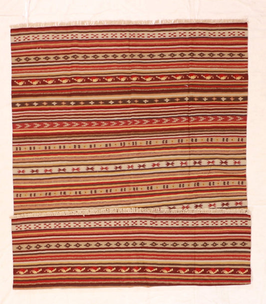 6x9 - Navajo Wool Geometric Rectangle - Hand Knotted Rug
