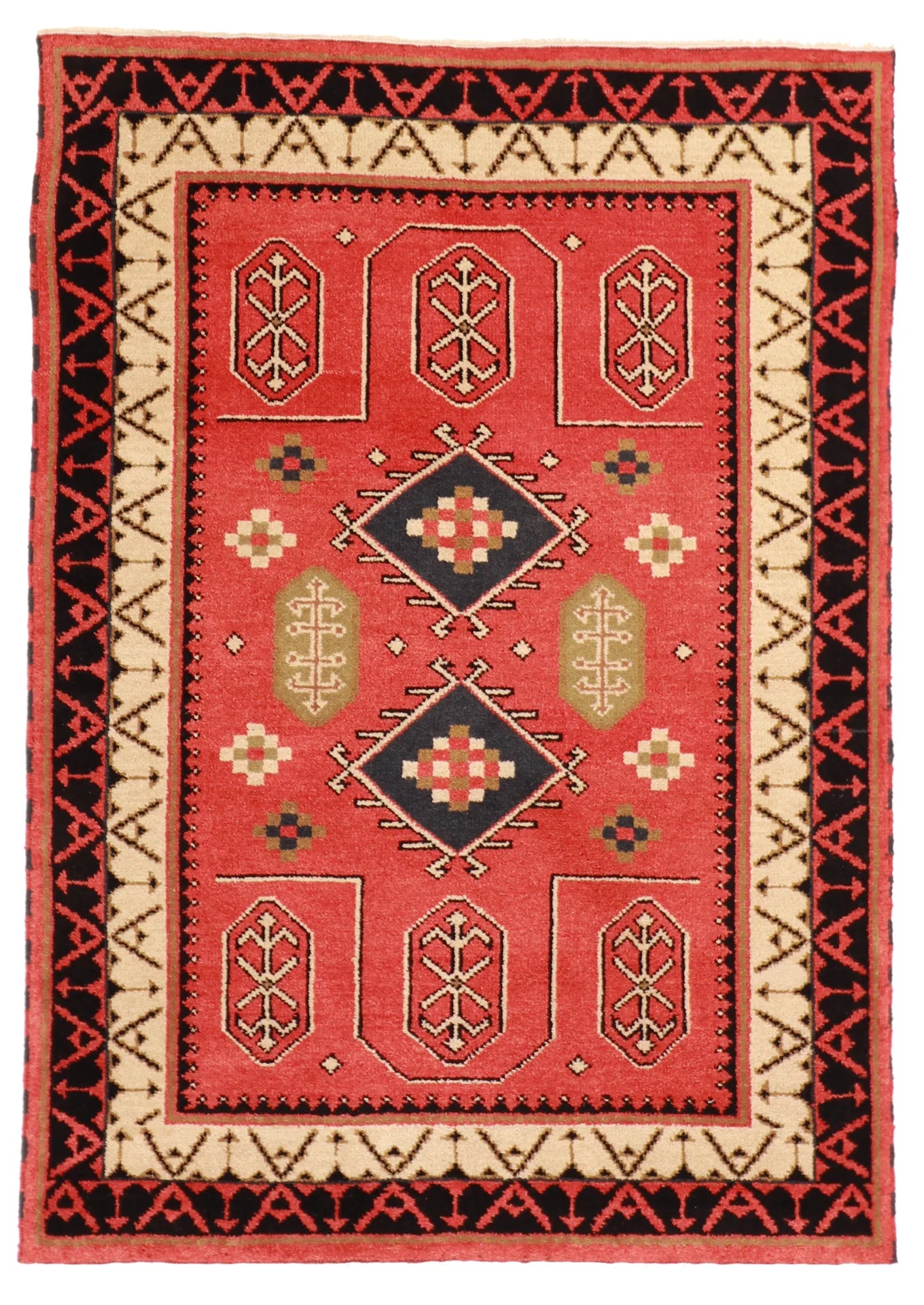 5x7 - Heriz Fine Geometric Rectangle - Hand Knotted Rug