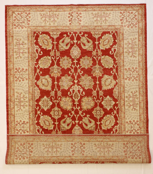 6x9 - Tabriz Wool All Over Rectangle - Hand Knotted Rug — 57440