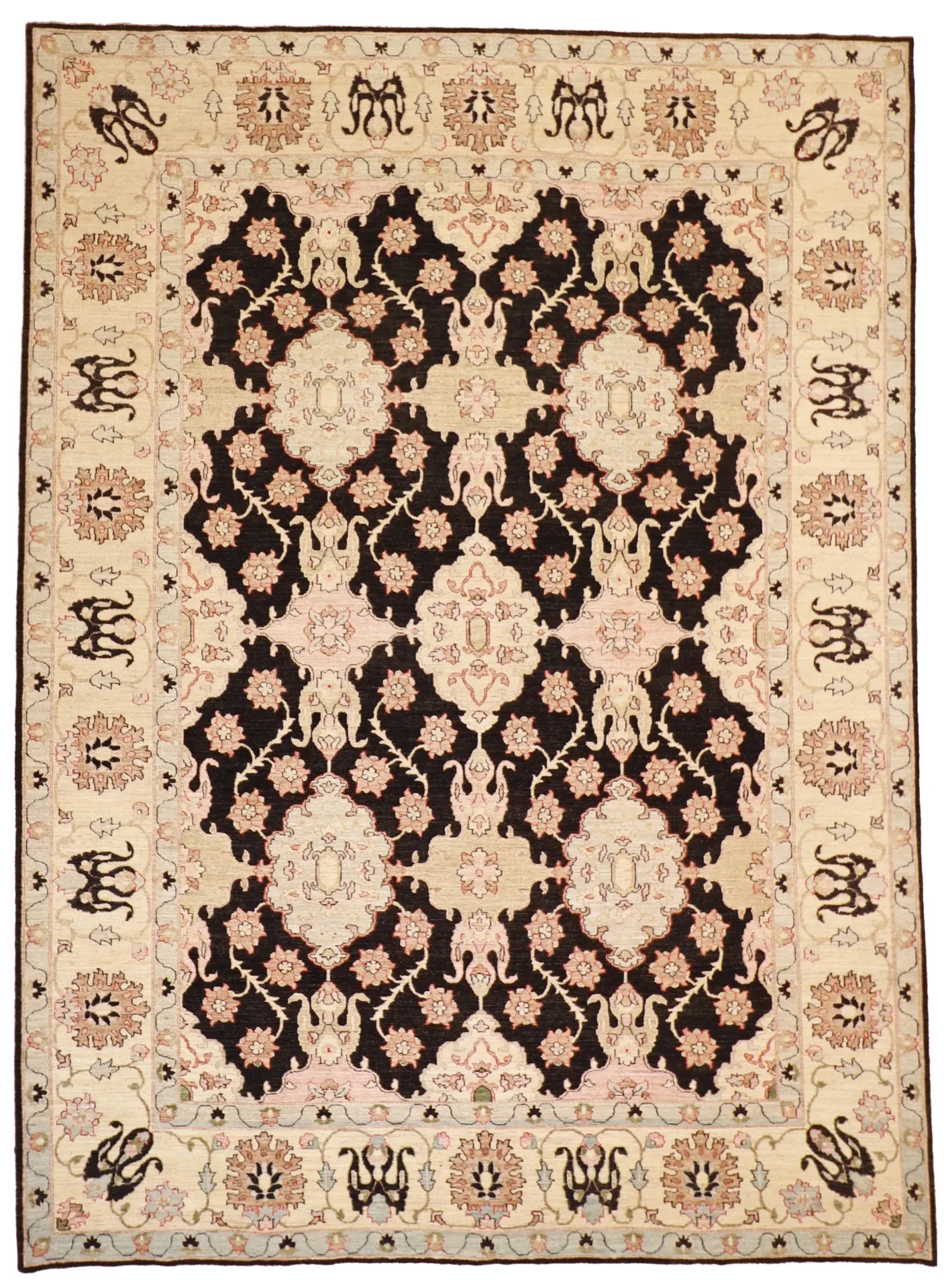 9x12 - Sarouk Fine/Wool Floral Rectangle - Hand Knotted Rug