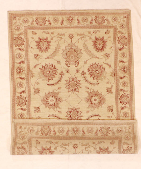 4x6 - Qum Wool All Over Rectangle - Hand Knotted Rug