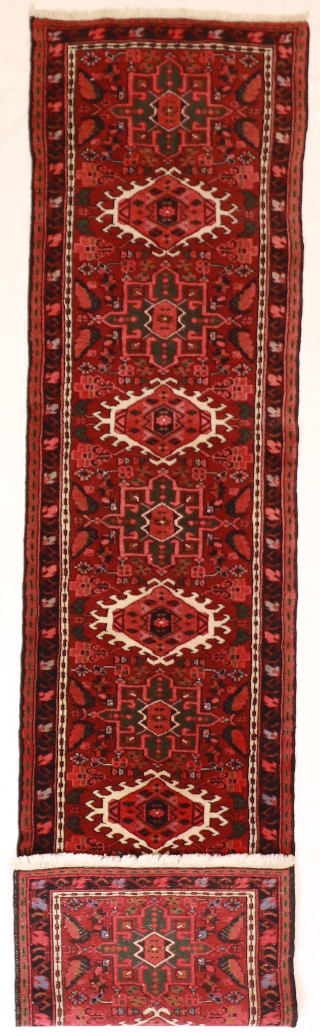 Runner - Karajeh Fine Geometric Rectangle - Hand Knotted Rug