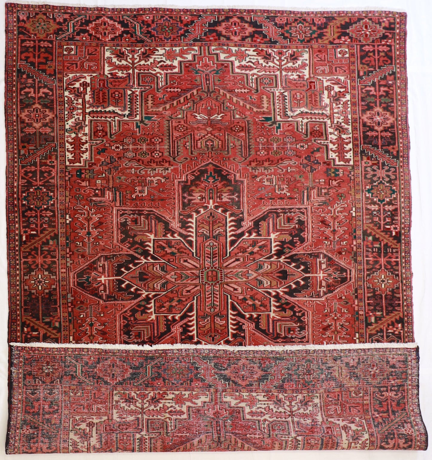 9 x12 - Heriz Wool Geometric Rectangle - Hand Knotted Rug
