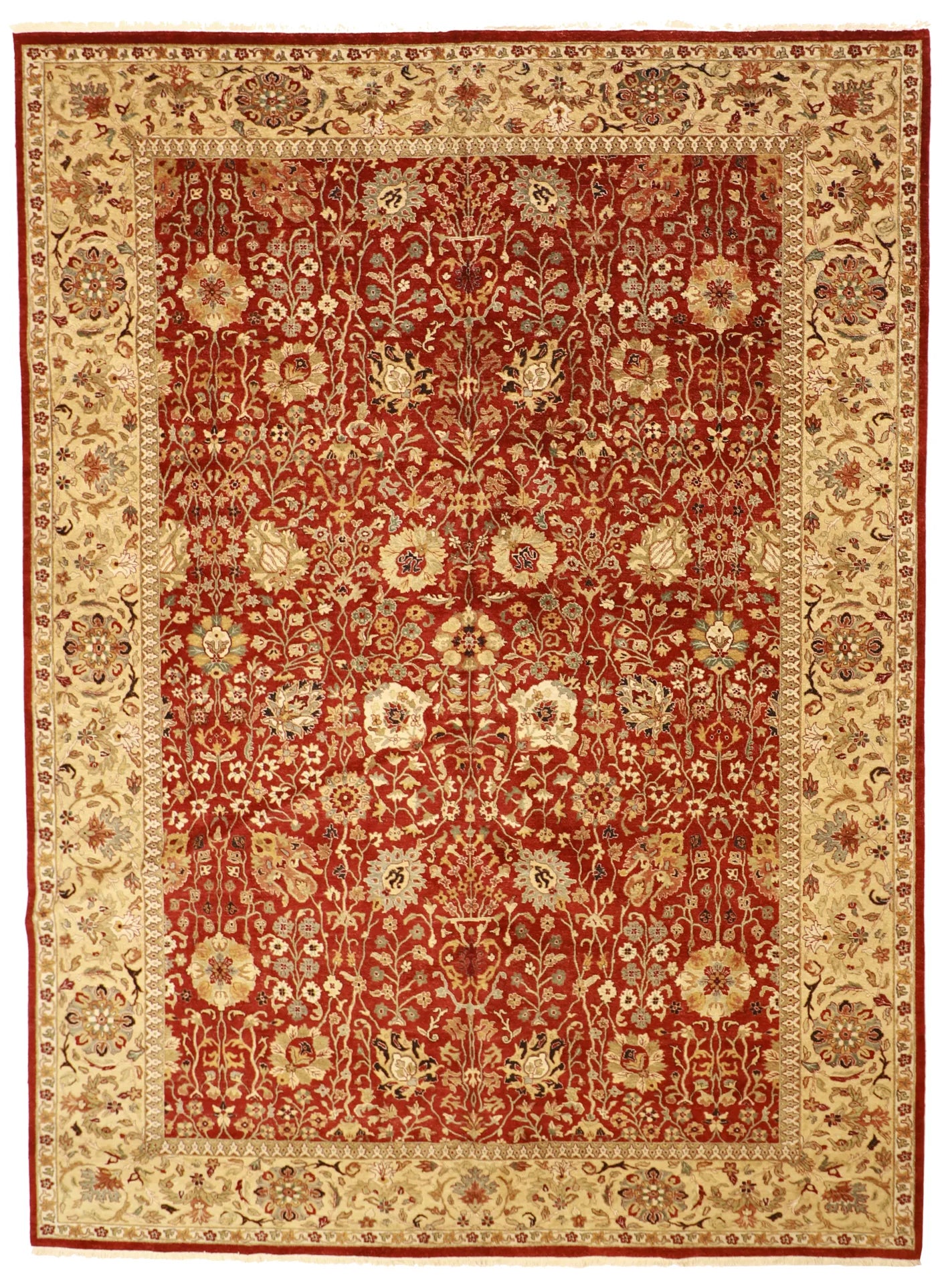 W 10 - L 13.6 - Heriz Wool Traditional Rectangle - Finest Hand-Knotted Quality Wool - 57825