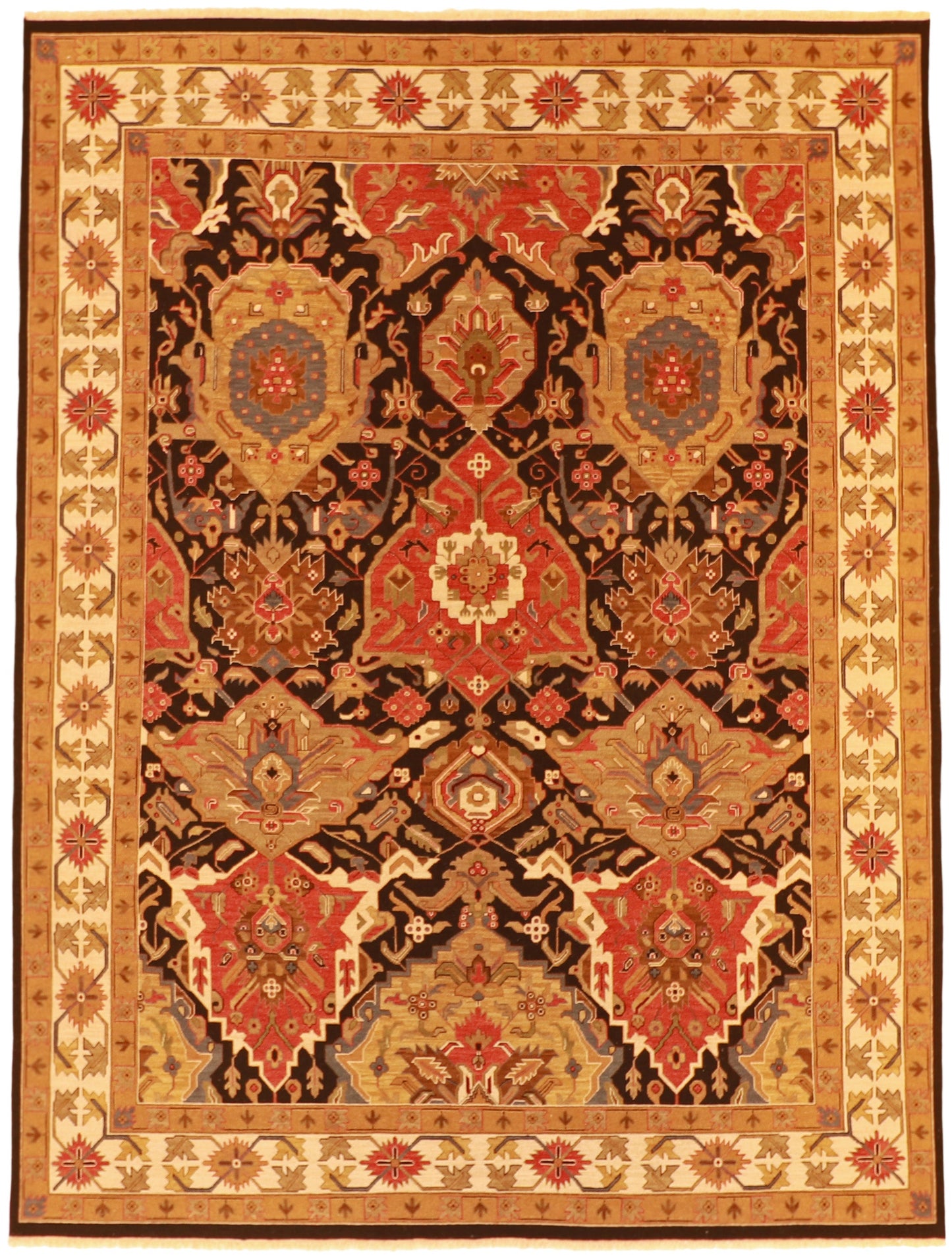 9x12 - Kazak Wool Geometric Rectangle - Hand Knotted Rug