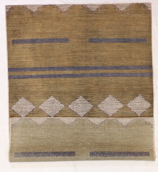 5x7 - Navajo Fine/Wool Geometric Rectangle - Hand Knotted Rug