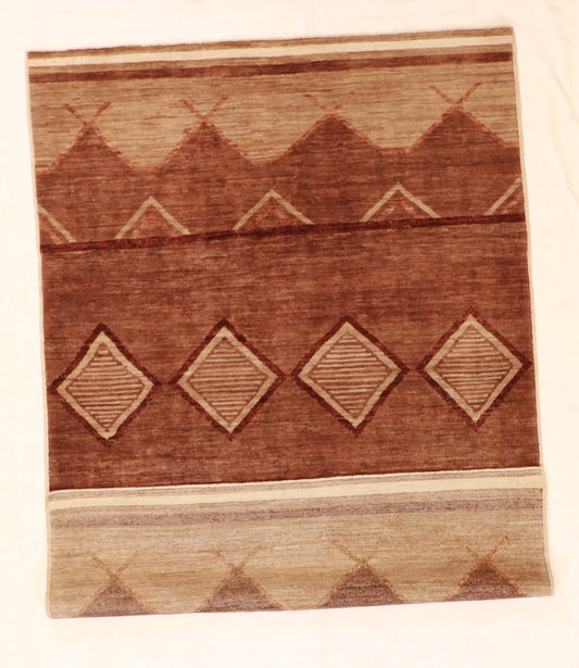 5x7 - Navajo Fine Wool Geometric Rectangle - Hand Knotted Rug