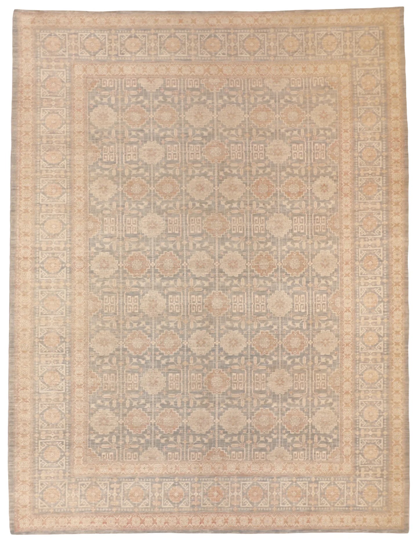 W 10.2 - L 13.4 - Zeigler Wool Transitional Rectangle - Finest Hand-Knotted Quality Wool - 58192