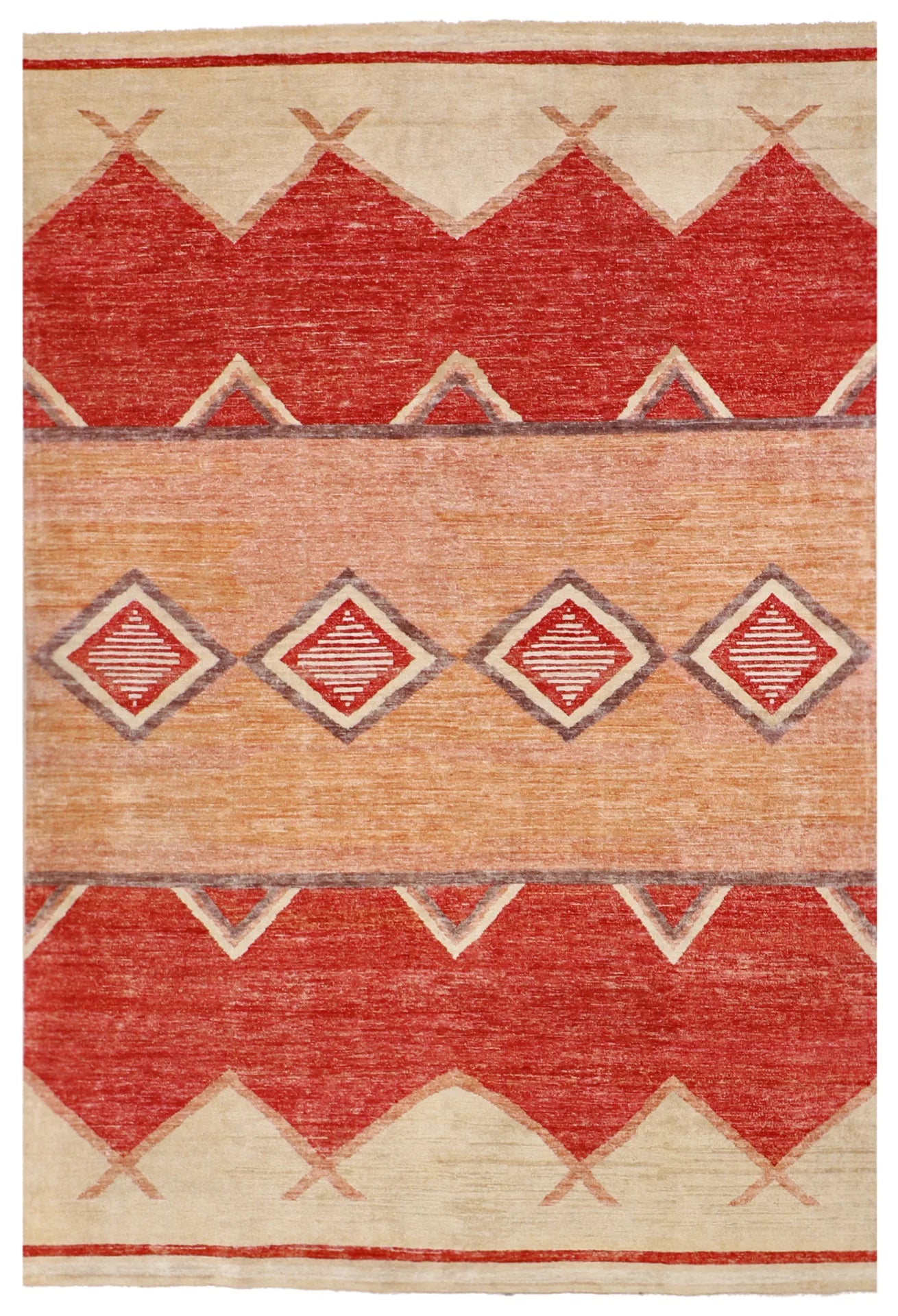 7x10 - Mountain Modern Wool All Over Rectangle - Hand Knotted Rug