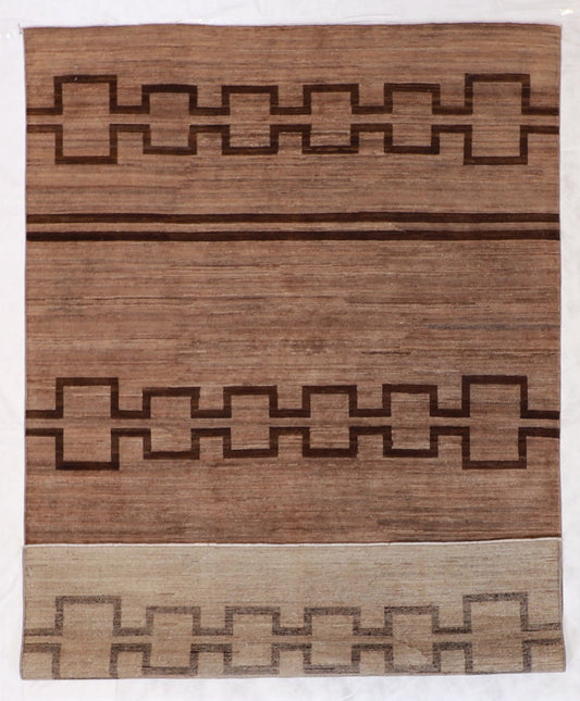 6x9 - Navajo Fine Wool All Over Rectangle - Hand Knotted Rug
