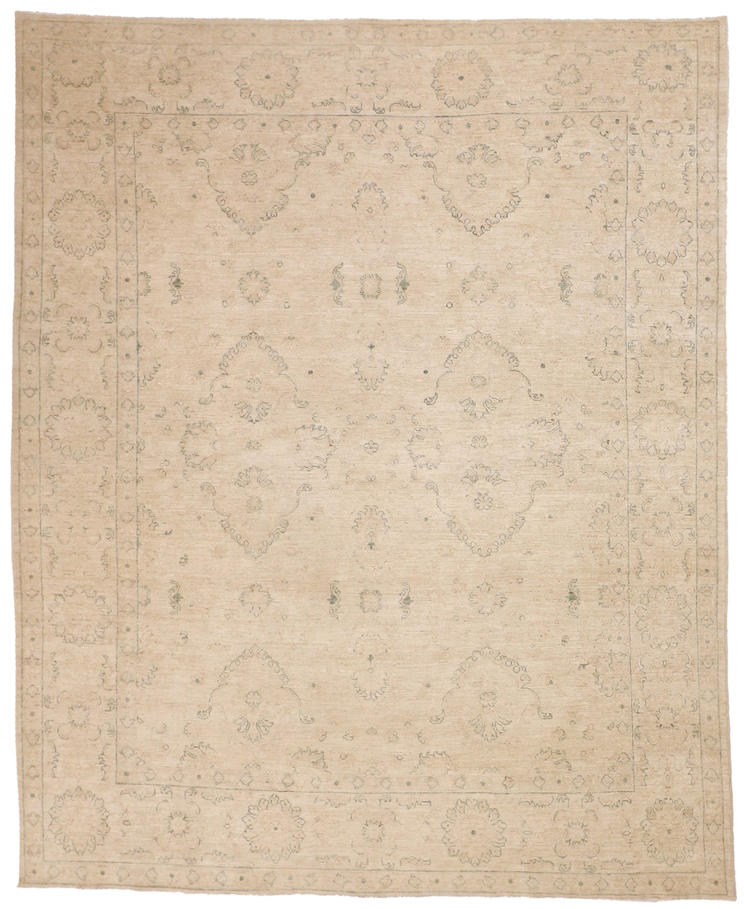 8x10 - Oushak Wool All Over Rectangle - Hand Knotted Rug