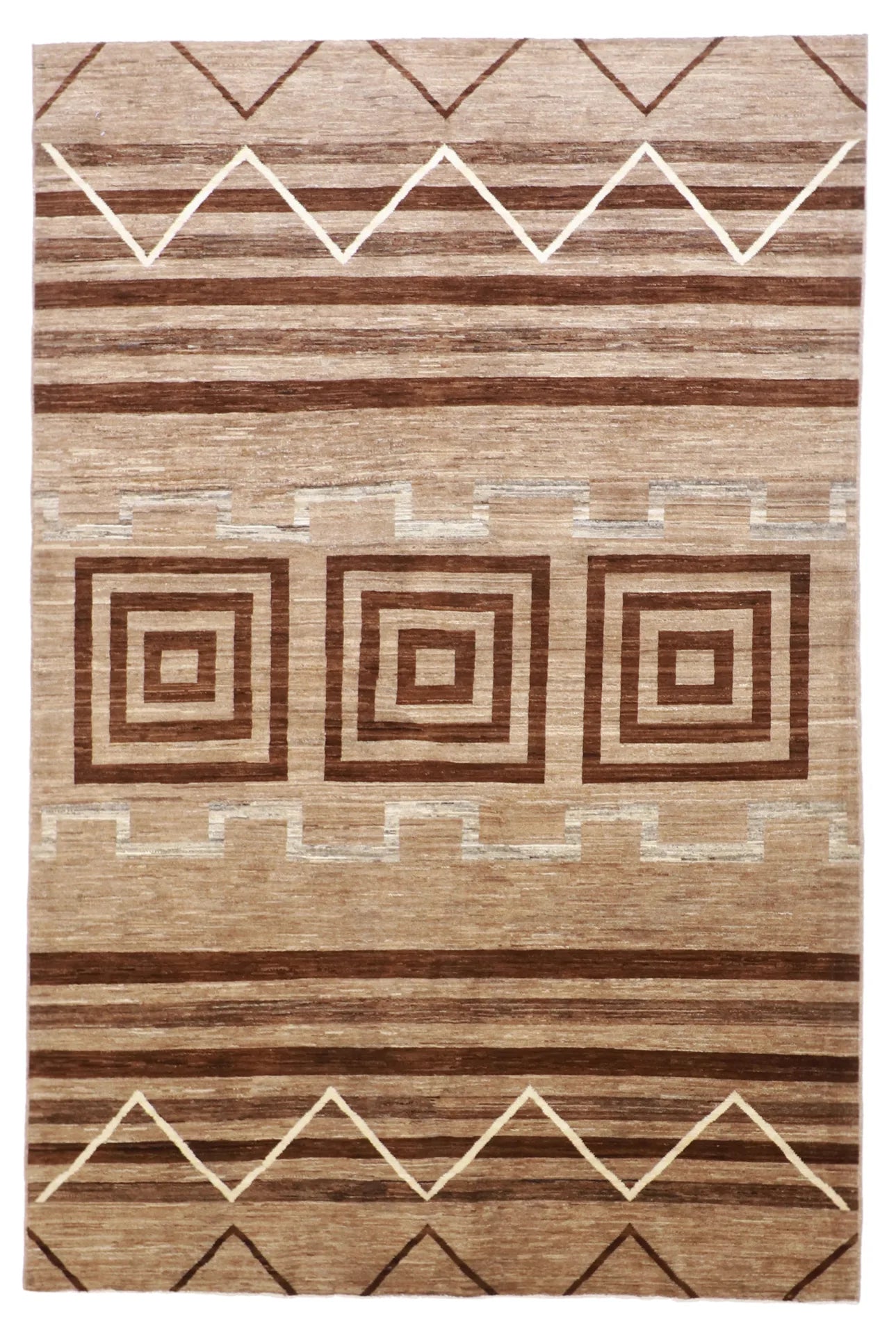 6x9 - Mountain Modern Wool All Over Rectangle - Hand Knotted Rug