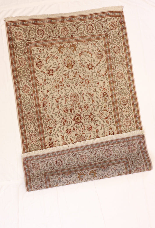 5x7 - Kashan Fine All Over Rectangle - Hand Knotted Rug — 58347