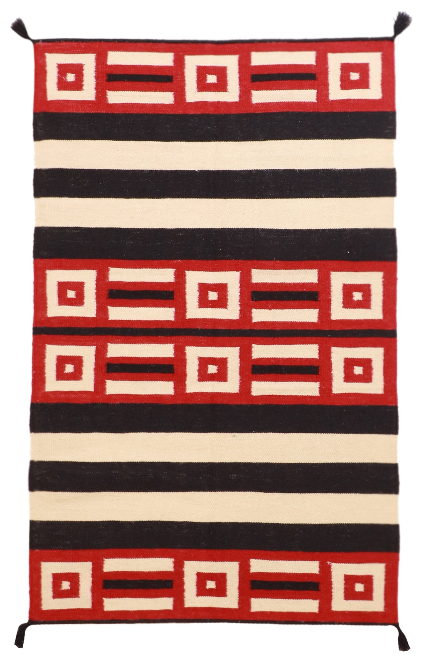 3x5 - Navajo Fine Wool Geometric Rectangle - Hand Knotted Rug