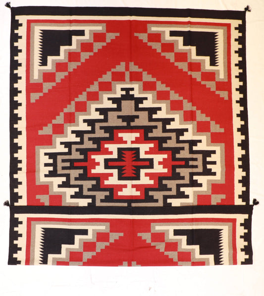 10x14 - Navajo Fine/Wool Geometric Rectangle - Hand Knotted Rug