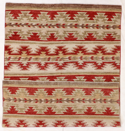 5x7 - Navajo Fine Wool Geometric Rectangle - Hand Knotted Rug