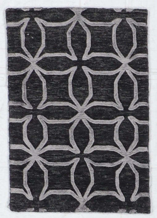 W 2 L 3 Modern Wool And Silk Blend All Over Design - 58936