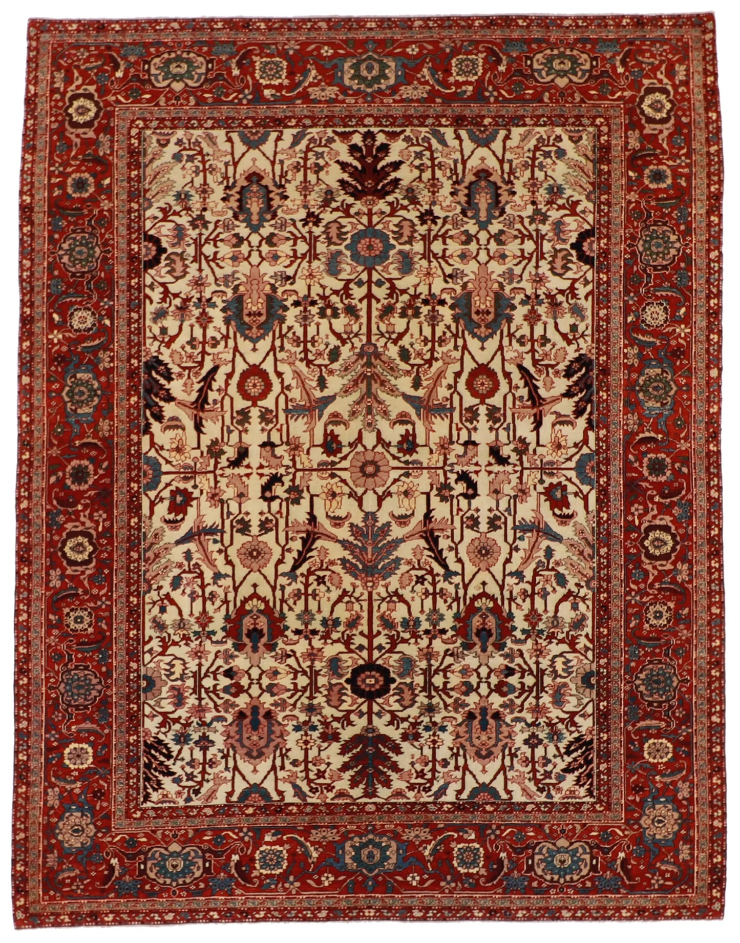 W 8 - L 10.4 - Serapie Wool Traditional Rectangle - Finest Hand-Knotted Quality Wool - 59230