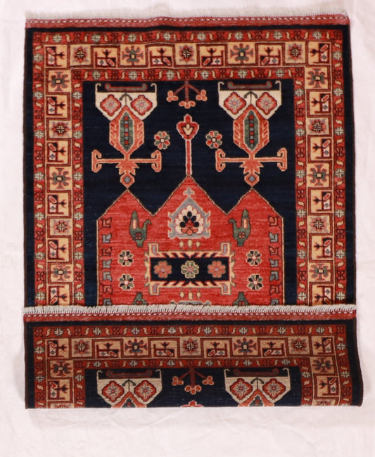 3x5 - Karajeh Fine/Wool Geometric Rectangle - Hand Knotted Rug