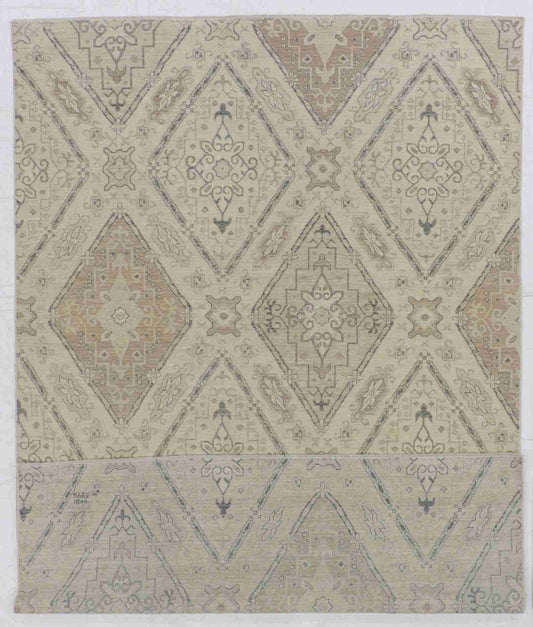 W 6.6 - L 9.7 - Bakshaish Wool Transitional Rectangle - Finest Hand-Knotted Quality Wool - 59321