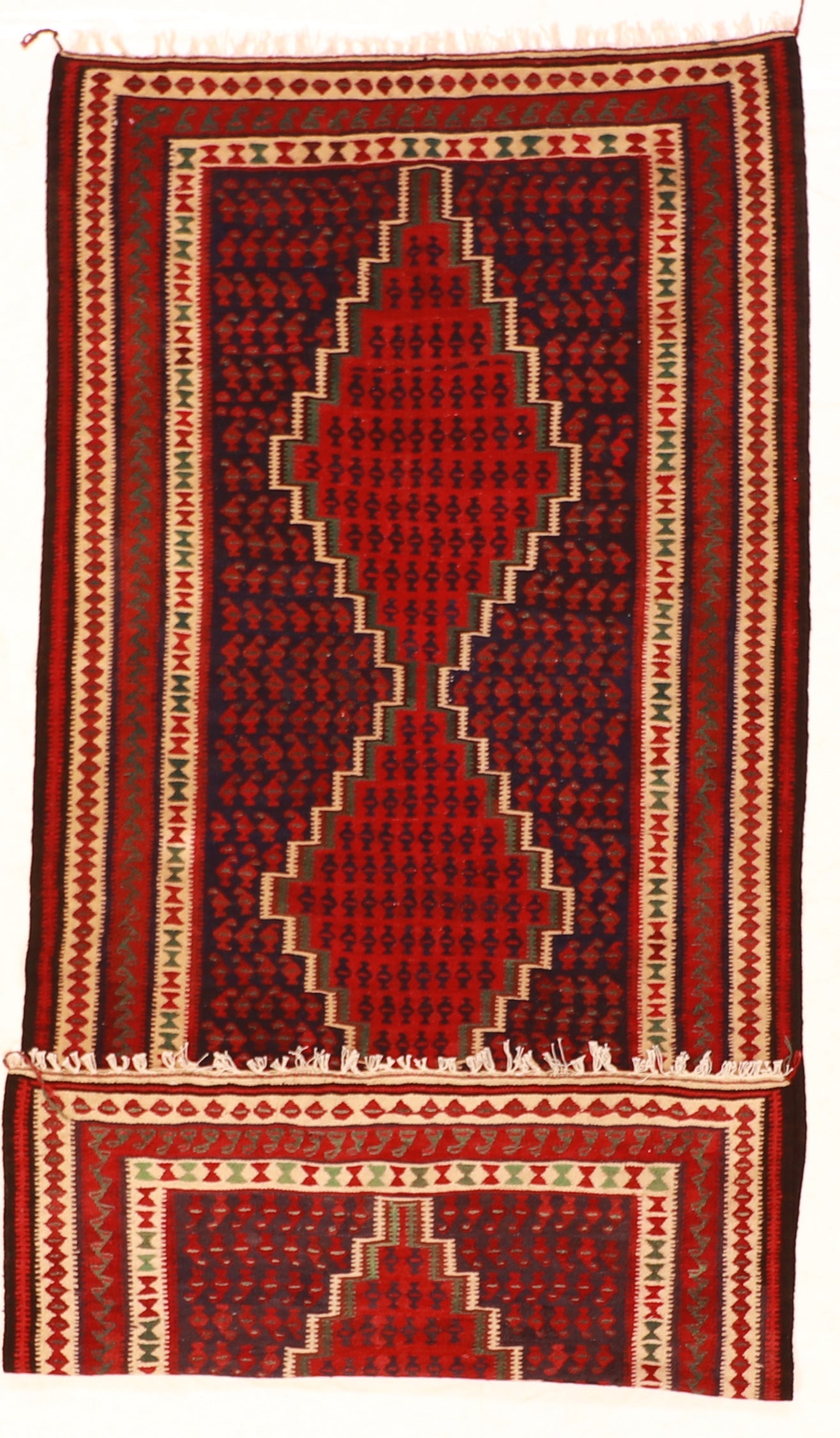 4.7 x 9.9 Wide Runner - Kilim Fine/Wool All Over Rectangle - Hand Knotted Rug — 59780