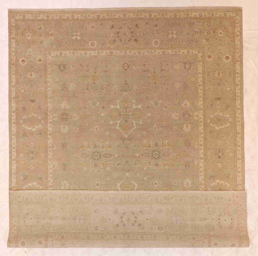 W 7.11 - L 10 - Modern Wool Transitional Rectangle - Finest Hand-Knotted Quality Wool - 59884