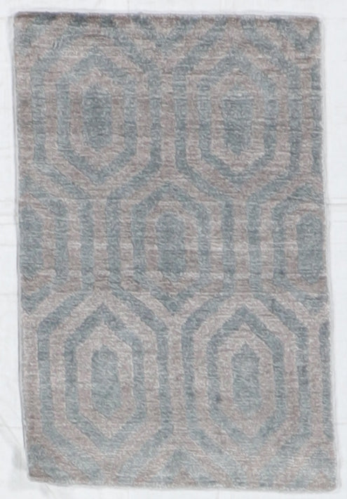 W 2 L 3 Modern Wool And Silk Blend Handmade All Over - 60028