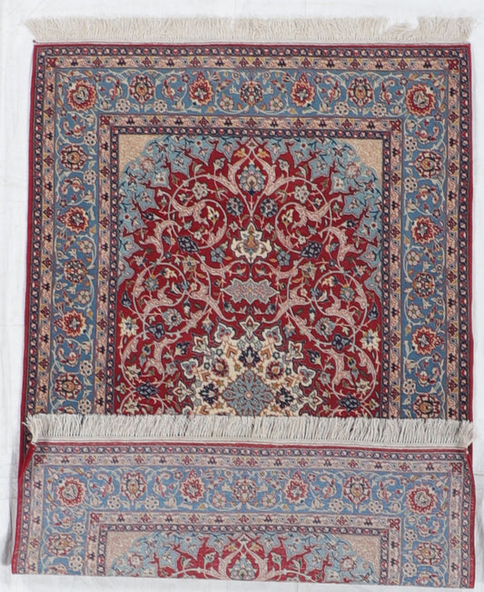 4x6 - Isfahan Silk All Over Rectangle - Hand Knotted Rug