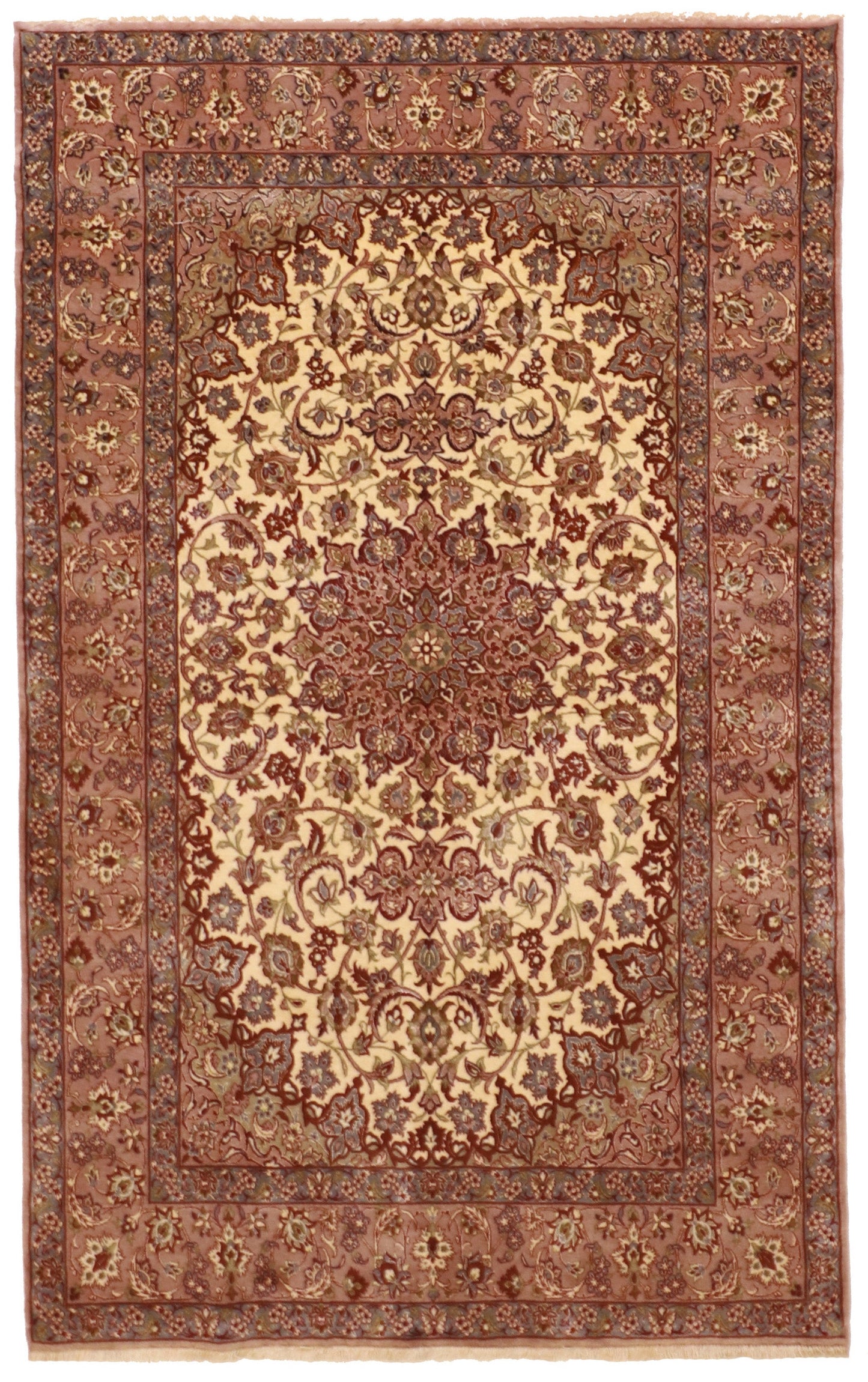4x6 - Isfahan Wool All Over Rectangle - Hand Knotted Rug