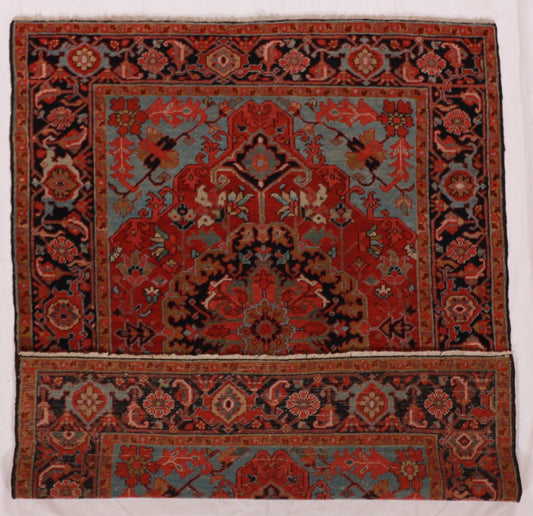 5x7 - Serapie Antique/Wool Geometric Rectangle - Hand Knotted Rug