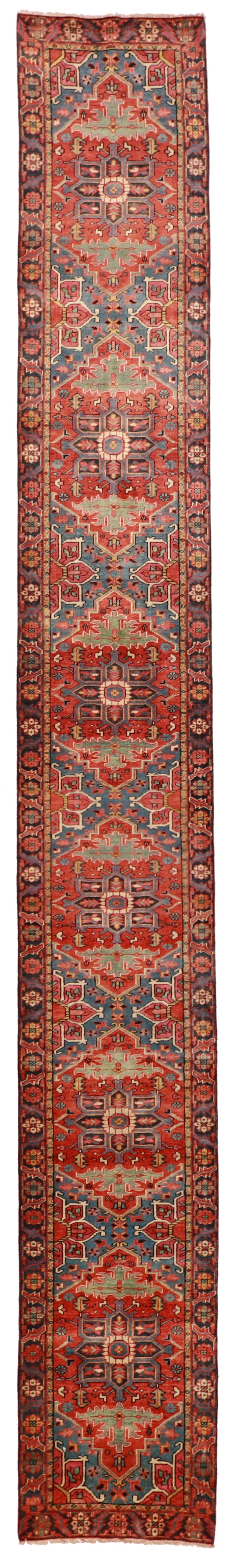 2.8 x 24.5 Runner - Serapie Fine Wool Geometric Rectangle - Hand Knotted Rug
