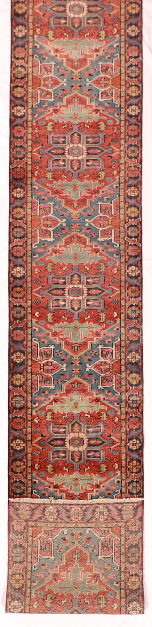 2.8 x 24.5 Runner - Serapie Fine Wool Geometric Rectangle - Hand Knotted Rug β 60223