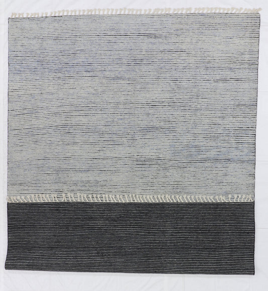 W 9.1 L 12 Moroccan 100% Wool Hand-Woven Modern Design - 60806