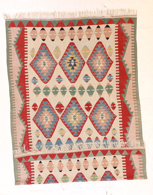 9x12 - Kilim Wool Geometric Rectangle - Hand Knotted Rug