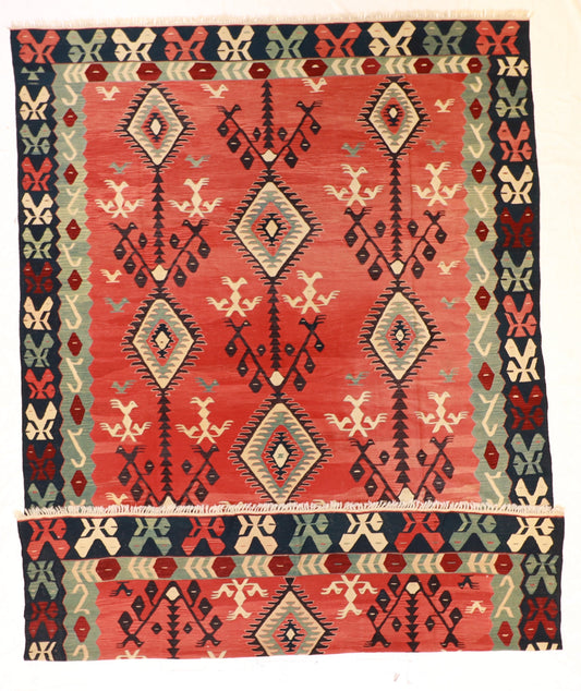 10x13 - Kilim Wool All Over Rectangle - Hand Knotted Rug