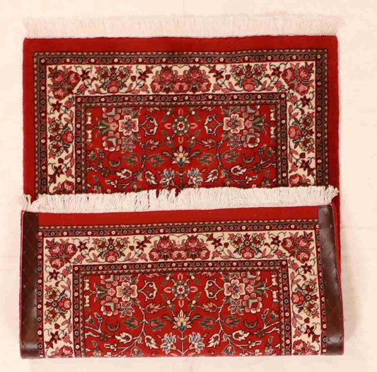 W 2.4 - L 3.8 - Bijar Wool Floral Rectangle - Finest Hand-Knotted Quality Wool - 60966