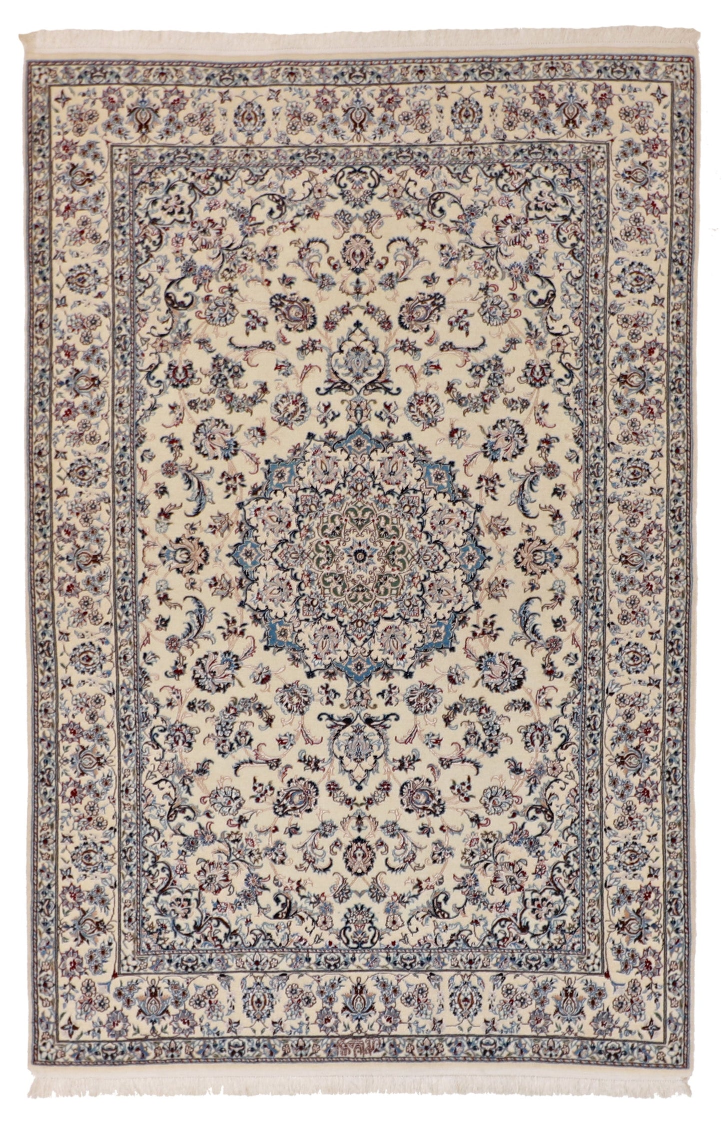 4x6 - Naine Fine/Wool/Silk All Over Rectangle - Hand Knotted Rug