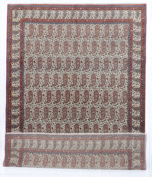 9x12- Qum Fine Floral Rectangle - Hand Knotted Rug