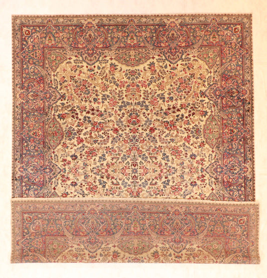 9x12 - Kerman Fine/Wool/Antique Floral Rectangle - Hand Knotted Rug